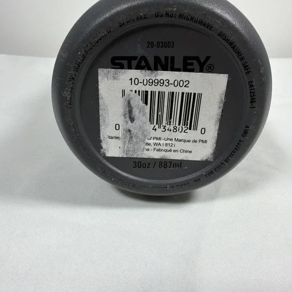 Stanley Cup Tumbler Black Gray Insulated Cold 30 Oz Water Bottle Sip Straw Top - Picture 5 of 10